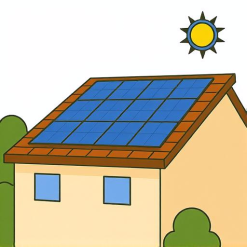  Solaranlage auf einem Dach 