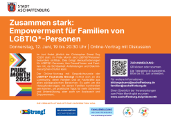 Info-Plakat zur Veranstaltung mit Pride Month Logo und QR-Code