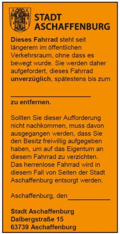 Aufkleber für Fahrrad