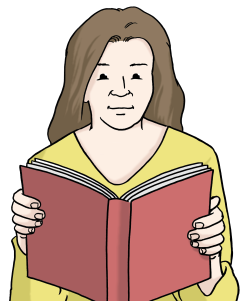 Frau liest ein Buch