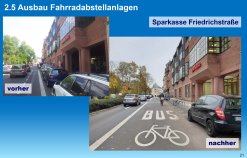 neue Rad- und Bus-Spur in der Friedrichstraße