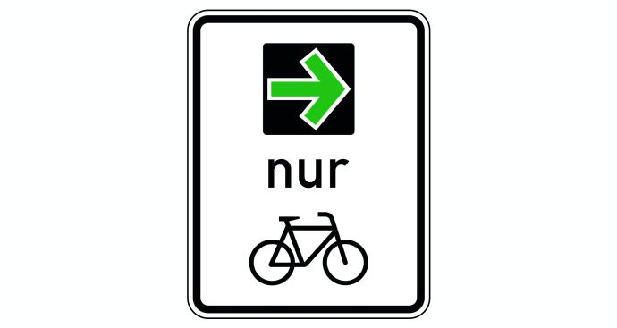  Verkehrszeichen Grünpfeil für den Radverkehr
