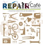  Logo des Repair-Cafés mit Zeichnungen von Werkzeugen 