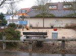 Sandkasten mit Spielturm auf dem Spielplatz Am Gerbersgarten