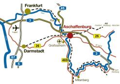 Übersicht verkehrliche Erreichbarkeit Wirtschaftsstandort Aschaffenburg