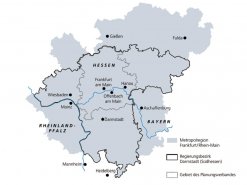 Räumliche Ausdehnung der Metropolregion Frankfurt/Rhein-Main