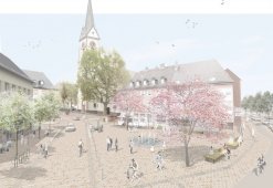 Visualisierte Grafik mit der möglichen künftigen Gestaltung des Michaels-Platzes.