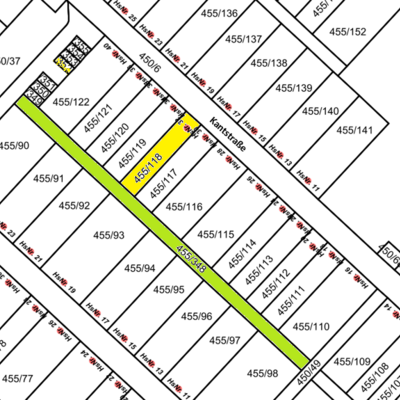 Gemarkung Leider, "Kantstraße 32", Stellplatz Fl.-Nr. 455/352 und gemeinschaftliche Grünfläche Fl.-Nr. 455/348