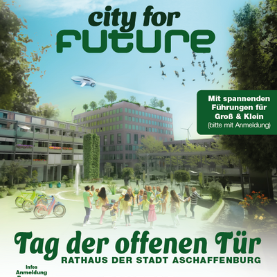 Begrüntes Rathaus mit grünem Theaterplatz