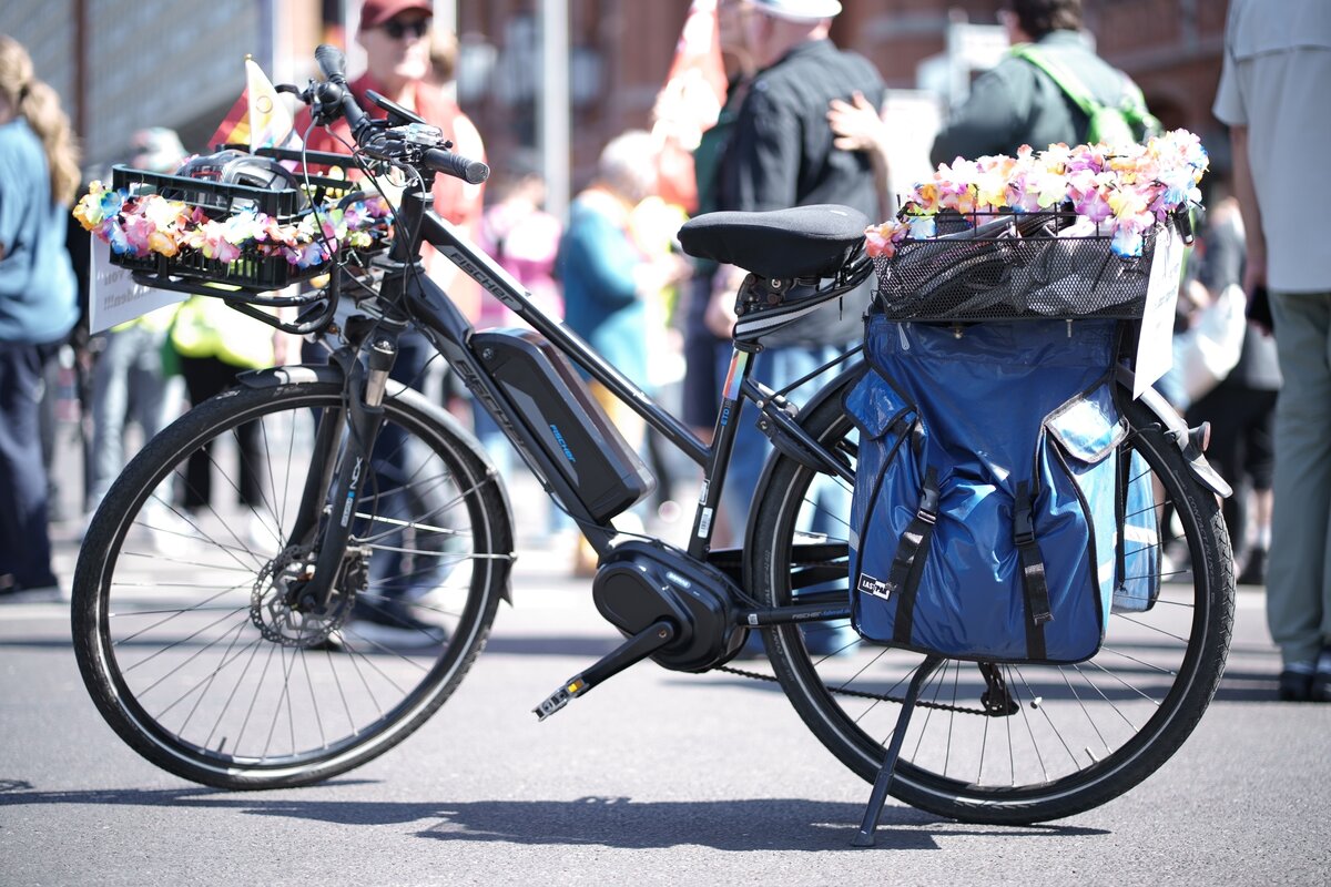 ein geschmücktes Fahrrad