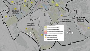 Bild vergr&ouml;&szlig;ern: Übersichtskarte Bebauungspläne "Spessartgärten" und "Spessartmanor"