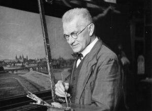 Bild vergr&ouml;&szlig;ern: Adalbert Hock im Atelier