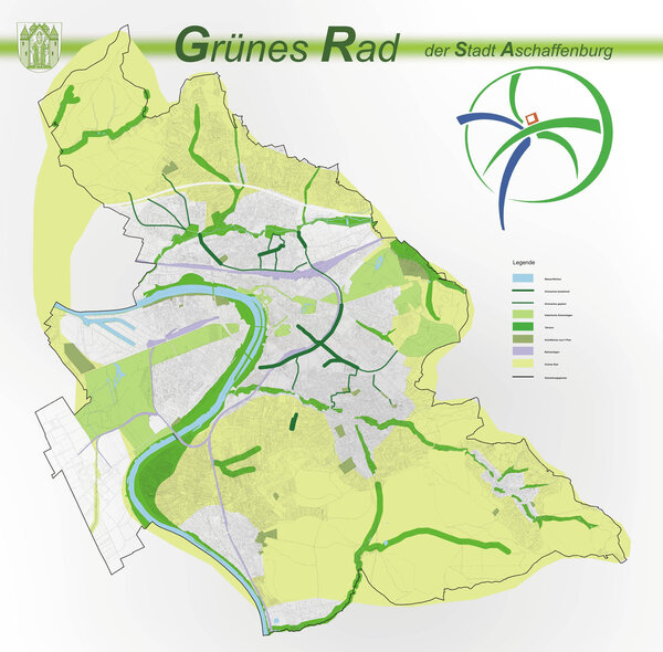 Bild vergr&ouml;&szlig;ern: Grünes Rad der Stadt Aschaffenburg