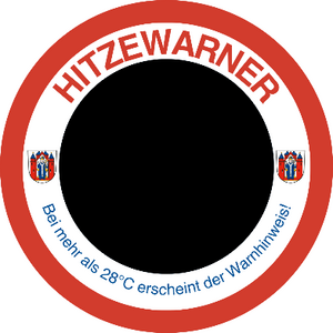 Hitzewarn-Aufkleber kühl