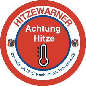 Hitzewarn-Aufkleber heiß