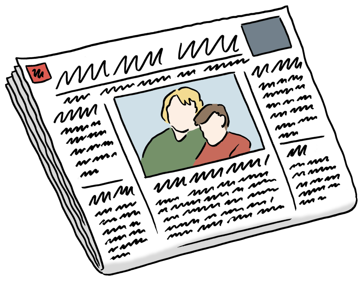 Zeitung grafisch dargestellt