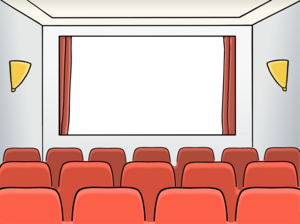 Bild vergr&ouml;&szlig;ern: Kinosaal mit Leinwand