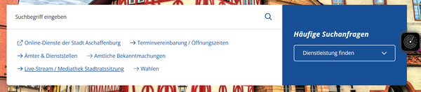 Bild vergr&ouml;&szlig;ern: Suche auf der Startseite