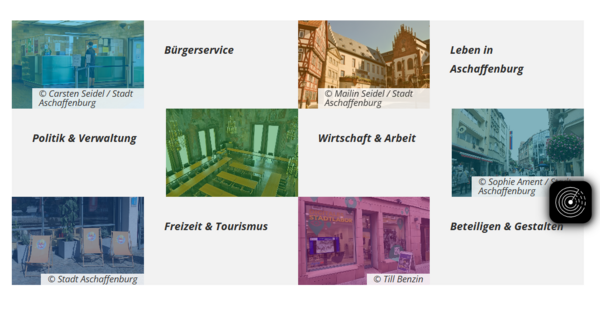 Bild vergr&ouml;&szlig;ern: Themenboxen auf der Startseite