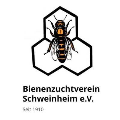 Logo des Bienenzuchtvereins Schweinheim mit Biene auf Waben