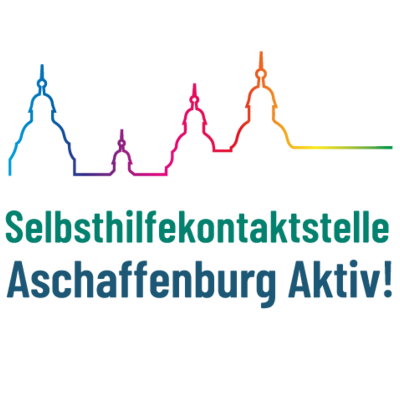 Bild vergr&ouml;&szlig;ern: Logo der Selbsthilfekontaktstelle, Umriss Schloss Johannisburg mit Schriftzug Selbsthilfekontaktstelle Aschaffenburg Aktiv!