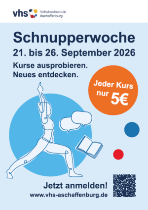 Bild vergr&ouml;&szlig;ern: Plakat für die Schnupperwoche mit Symbolen zu den unterschiedlichen Kursen