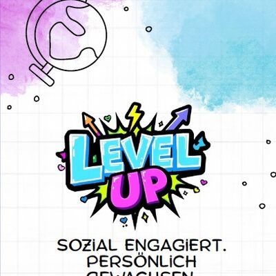 Informationsflayer zum Projekt Level Up, Titelseite