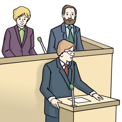 Politiker am Rednerpult