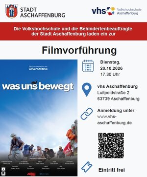 Bild vergr&ouml;&szlig;ern: Werbeplakat für Filmvorführung "Was uns bewegt"
