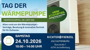 Bild vergr&ouml;&szlig;ern: Werbeplakat für den Wärmepumpentag. Ausstellungen und Fachvorträge am Samstag, 24. Oktober, in Aschaffenburg