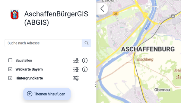 Bild vergr&ouml;&szlig;ern: Vorschaubild des Aschaffenburger Geoinformationssystem für Bürger*innen