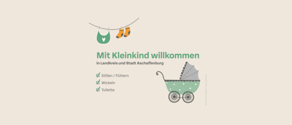 Bild vergr&ouml;&szlig;ern: Bild mit Kinderwagen unter dem Motto "Als Kleinkind willkommen in Landkreis und Stadt Aschaffenburg"